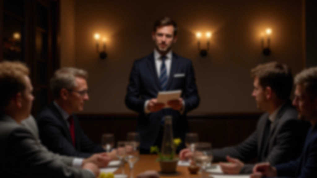 Facilitator at front of room with notepad, multiple people around table actively discussing, hands gesturing, casual attentive body language suggesting real engagement in conversation