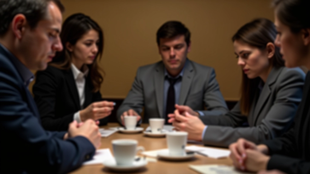 Team members collaborating over a trivia scoresheet and quiz cards during an interactive detective-themed competition event